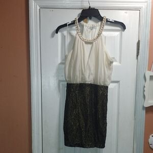 Xtaren Cream and Black Mini Dress